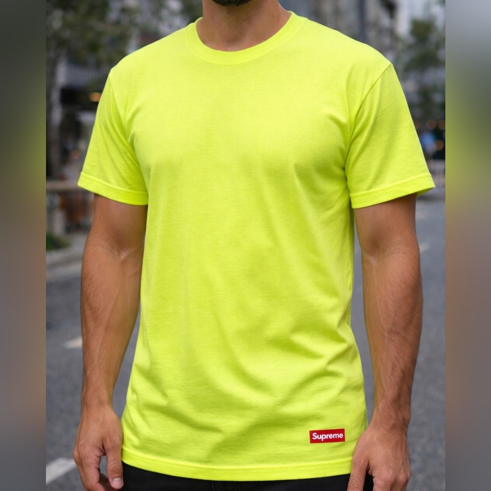 Supreme Hanes Tagless T Shirts 2 Pack Fluorescent Yellow XL